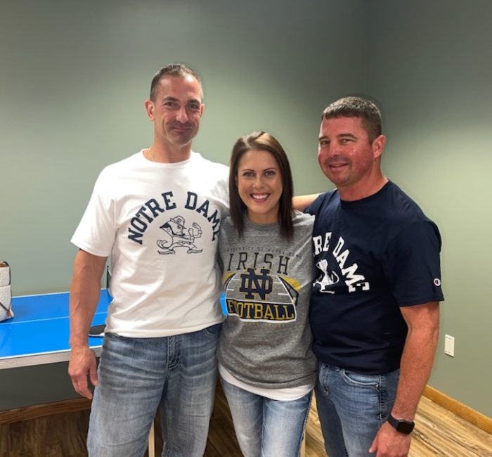 Bauer workers having fun at the office