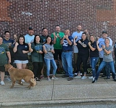 Bauer employees gathered having fun