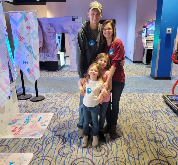 Bauer employees at the movies