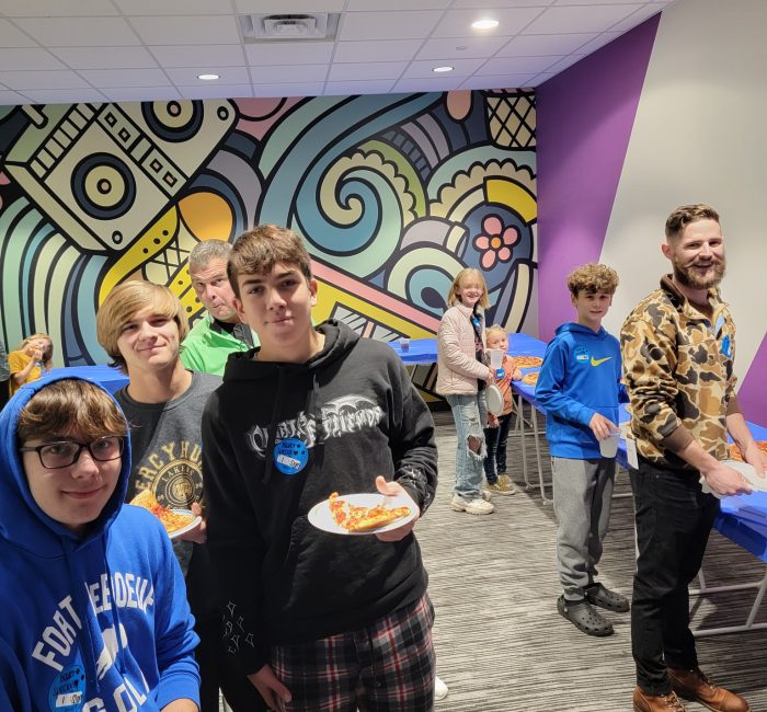 Bauer employees at the movies