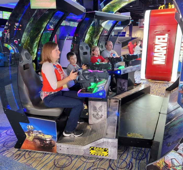 Bauer employees at the arcade