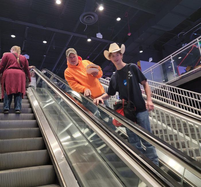 Employee and family at an event