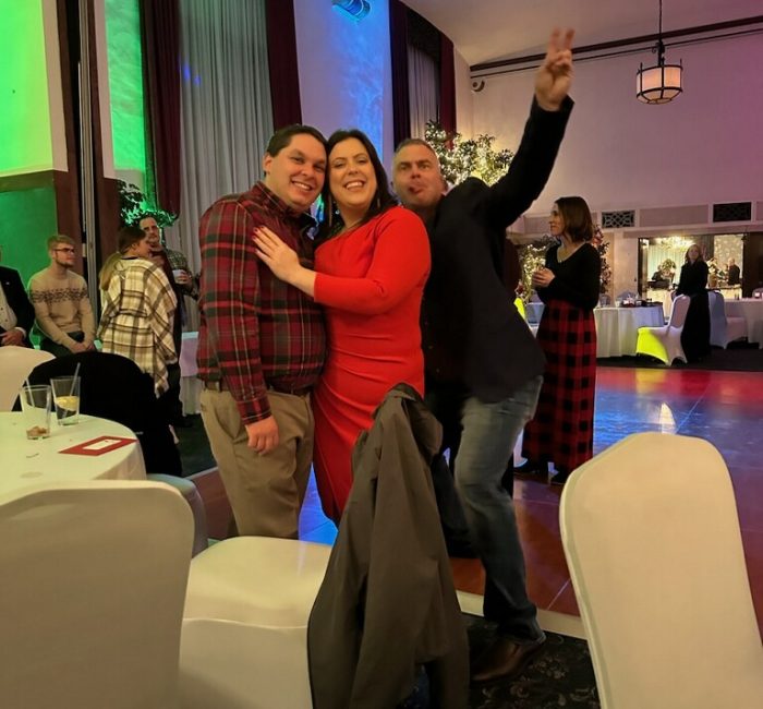 Employees at a staff event