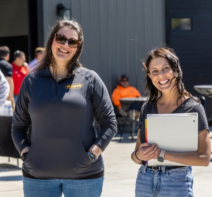 Bauer employees hanging out at store opening