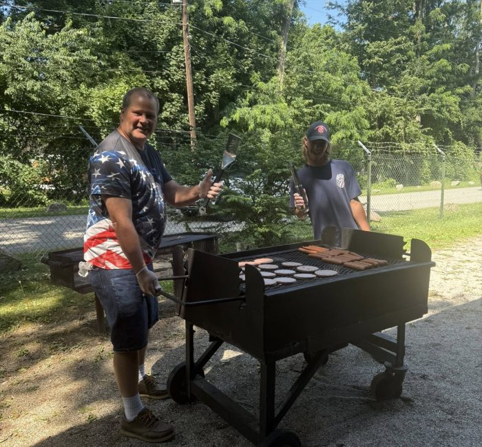 Bauer employees grilling