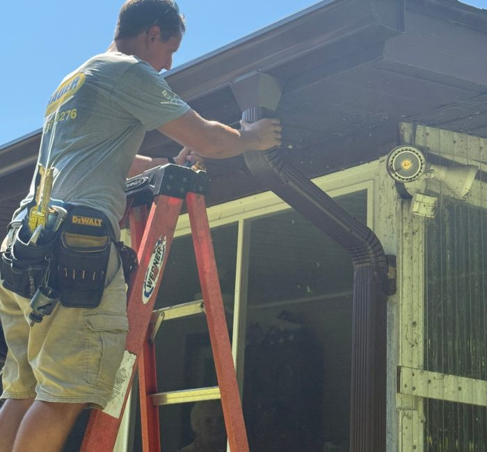 Gutter installed on a sunny day installed by Gutter Solutions of Lake Erie