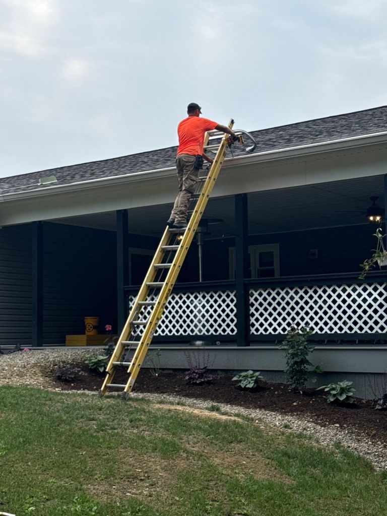 Gutter being installed by Gutter Solutions of Lake Erie